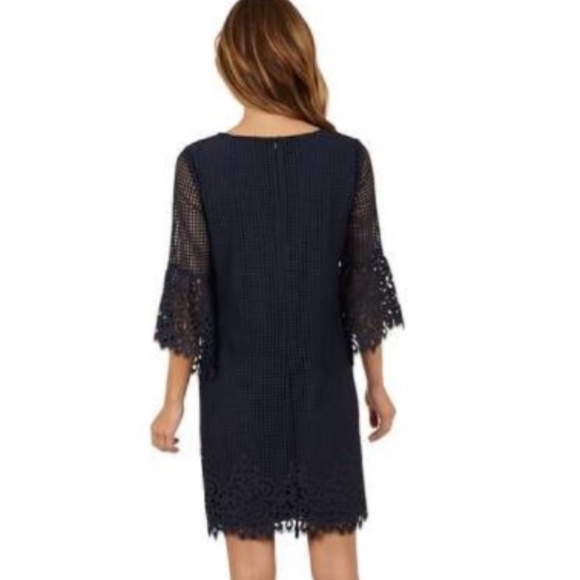 Rare Jude Connally Danielle Dress in Spring Lace Navy Sz S - Picture 2 of 8